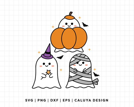 FREE Ghost Halloween SVG | Kawaii Ghost SVG