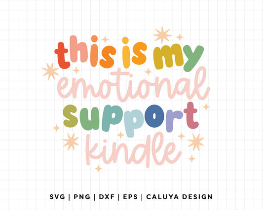 FREE Emotional Support Kindle SVG | Book Lover SVG
