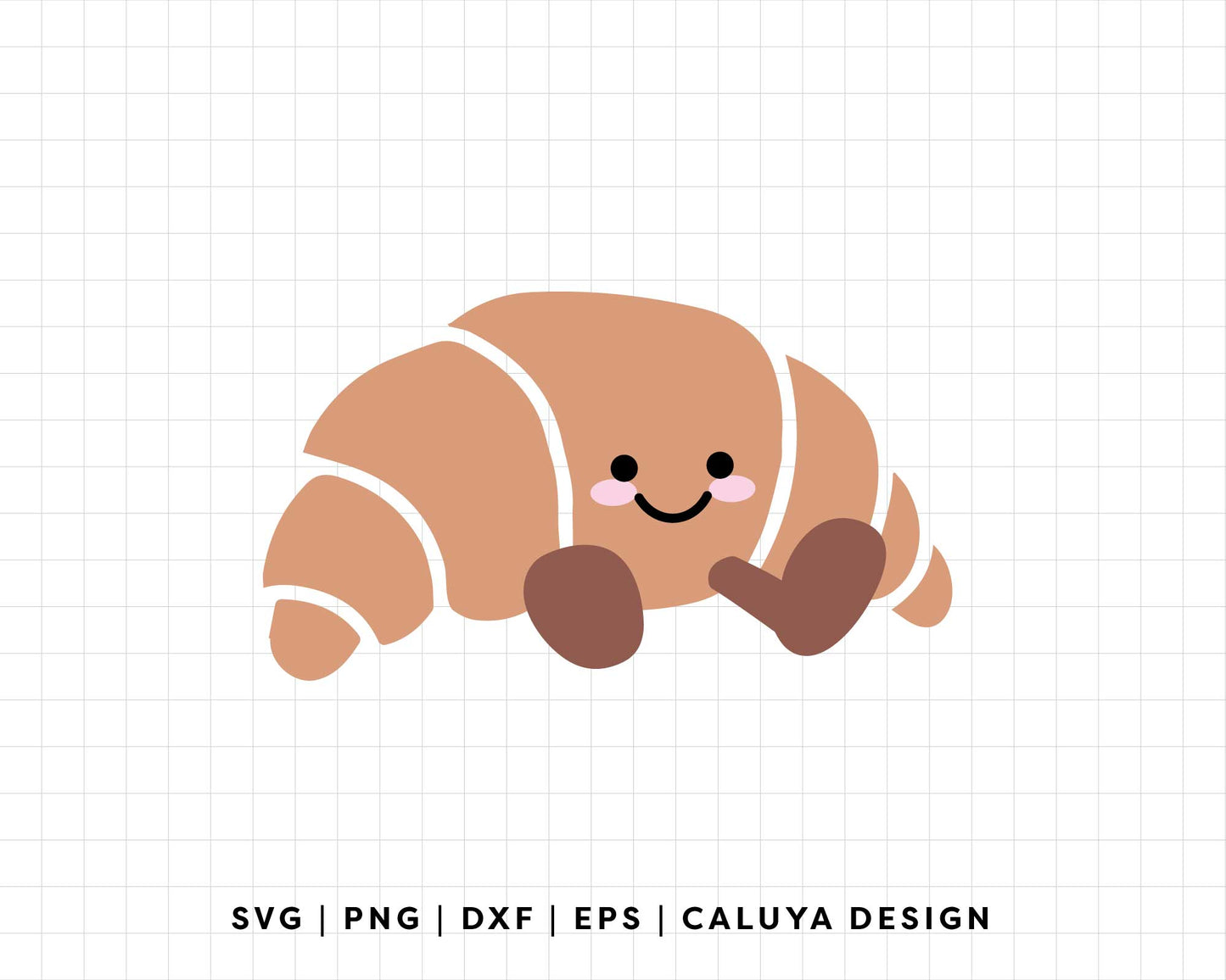 FREE Kawaii Croissant SVG | Cozy Cafe SVG