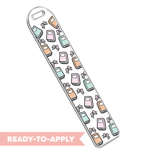 Bookmark UV DTF Decal | Pastel Book and Bow