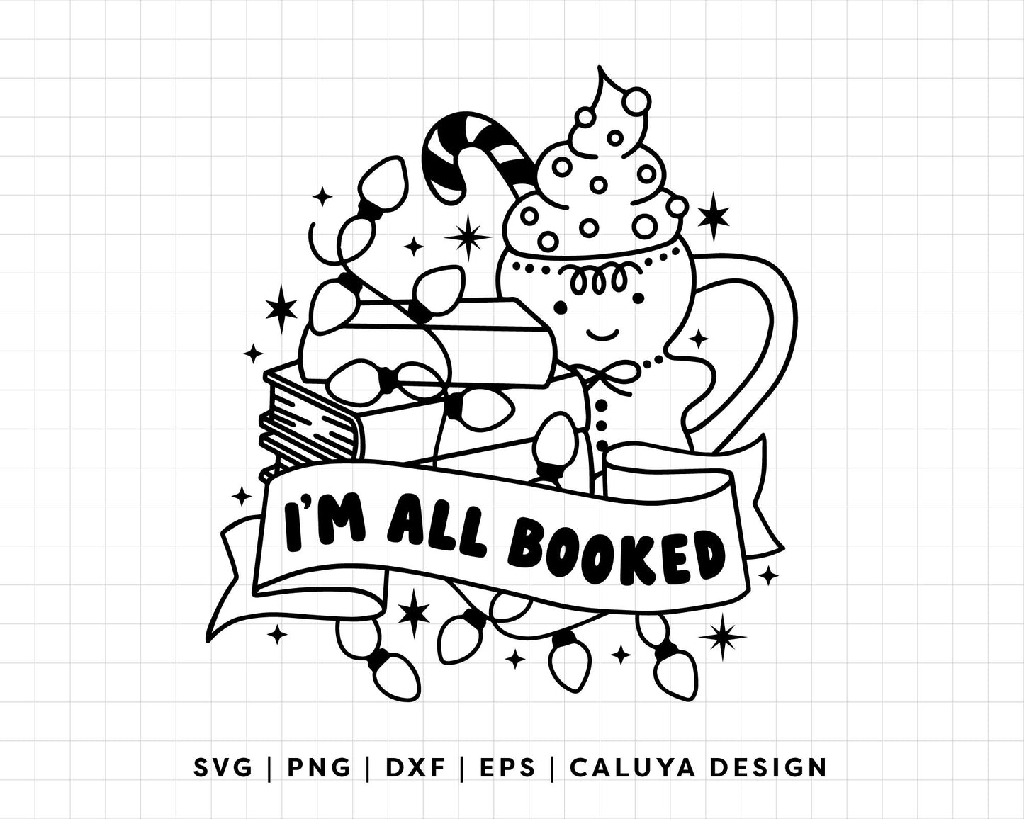 FREE All Booked Holiday Ver | Cozy Book Lover SVG