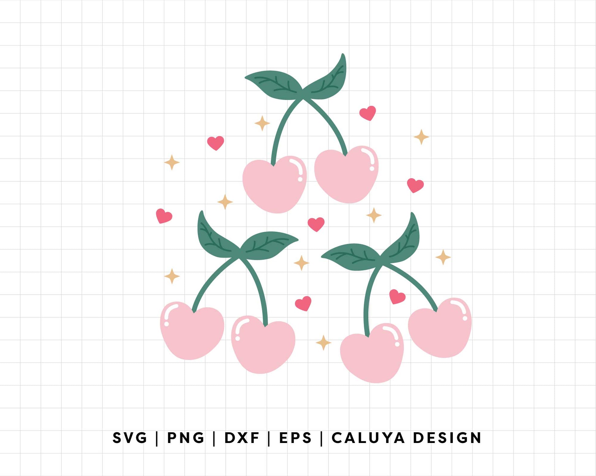 FREE Heart Cherry SVG  Valentines Day SVG – Caluya Design