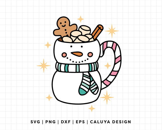 FREE Snowman Mug SVG | Cute Christmas SVG