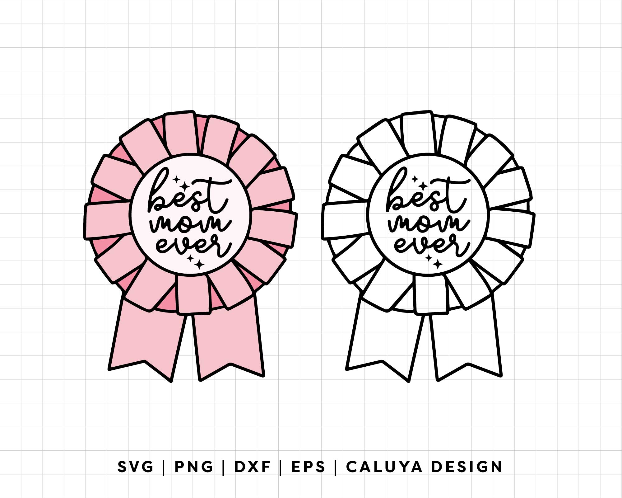 Mom Ribbon Vector FREE Best Mom Ever SVG | Ribbon Medal SVG – Caluya Design