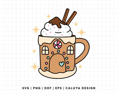 FREE Gingerbread House SVG | Christmas Coffee SVG