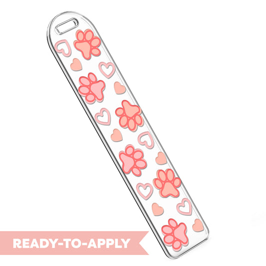 Bookmark UV DTF Decal | Pink Dog Paw