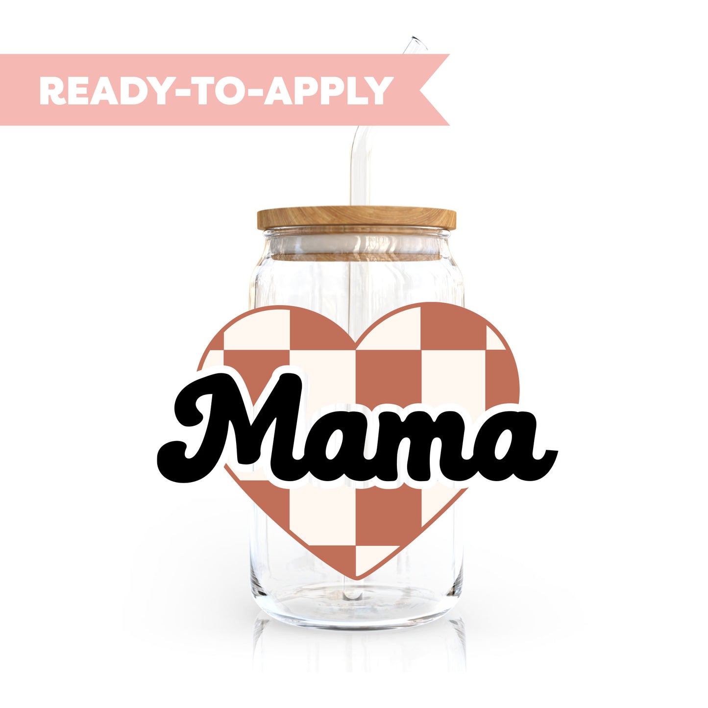 UV DTF Transfer | Heart Checkered Mama