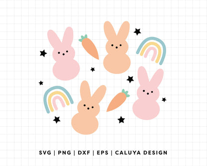 FREE Easter Bunny SVG | Rainbow Peeps SVG