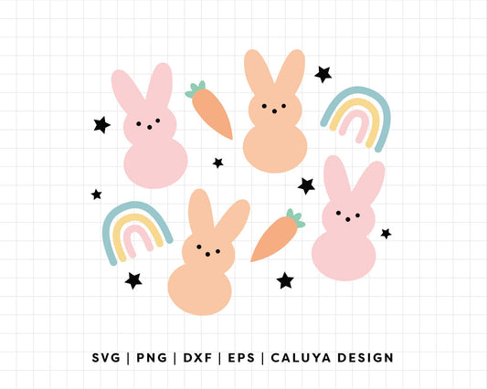 FREE Easter Bunny SVG | Rainbow Peeps SVG