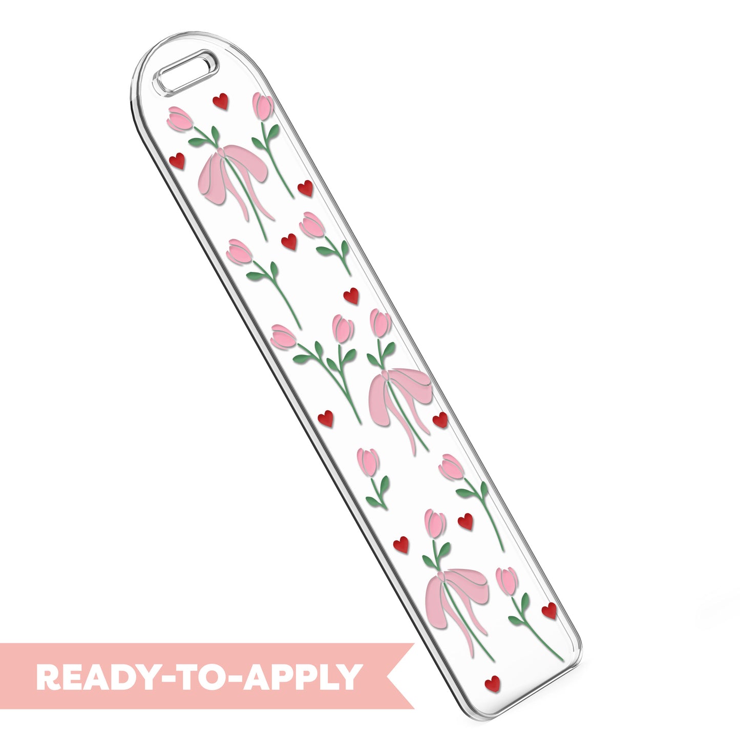 [Double Sided] Bookmark UV DTF Decal | Tulip Bow