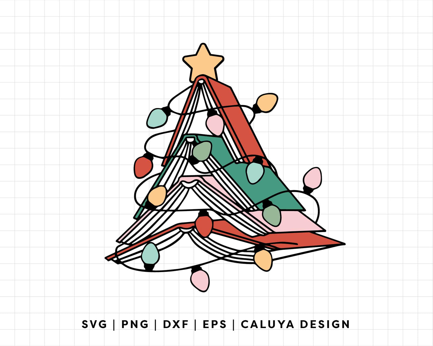 FREE Book Tree SVG | Christmas Reading SVG