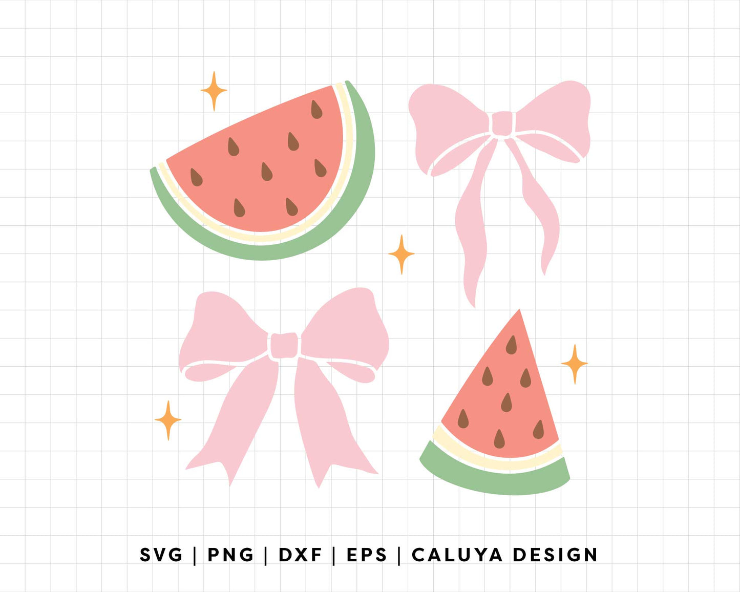 FREE Watermelon SVG | Coquette Bow SVG Solid Ver