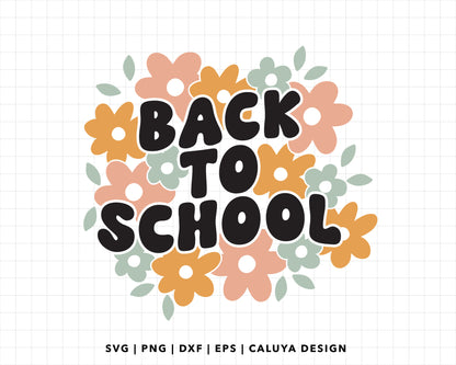 FREE Back To School SVG | Floral School SVG Cut File for Cricut, Cameo Silhouette | Free SVG Cut File