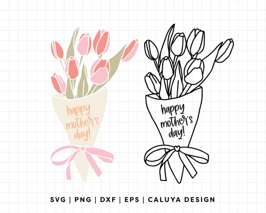 FREE Happy Mothers Day SVG | Tulip Mom SVG
