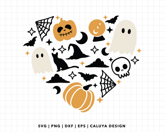 FREE Cute Halloween SVG | Heart Halloween SVG Cut File for Cricut, Cameo Silhouette | Free SVG Cut File