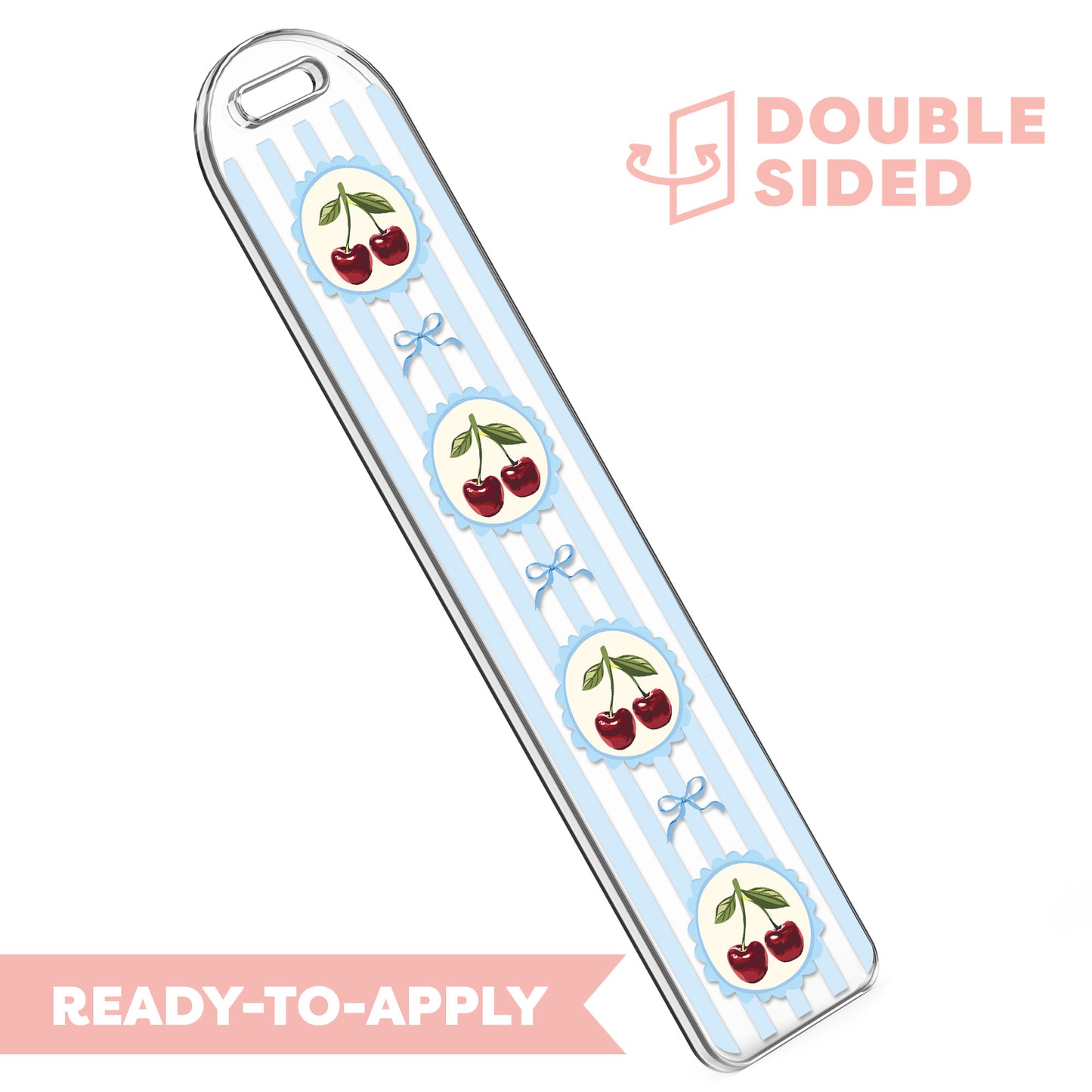[ Double Sided ] Bookmark UV DTF Decal | Whimsical Cherry Stamp