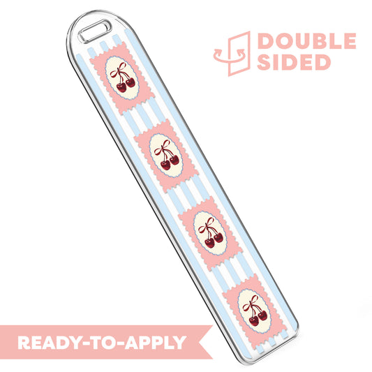 [ Double Sided ] Bookmark UV DTF Decal | Vintage Cherry Stamp