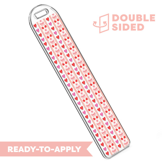 [ Double Sided ] Bookmark UV DTF Decal | Cherry Washi Tape