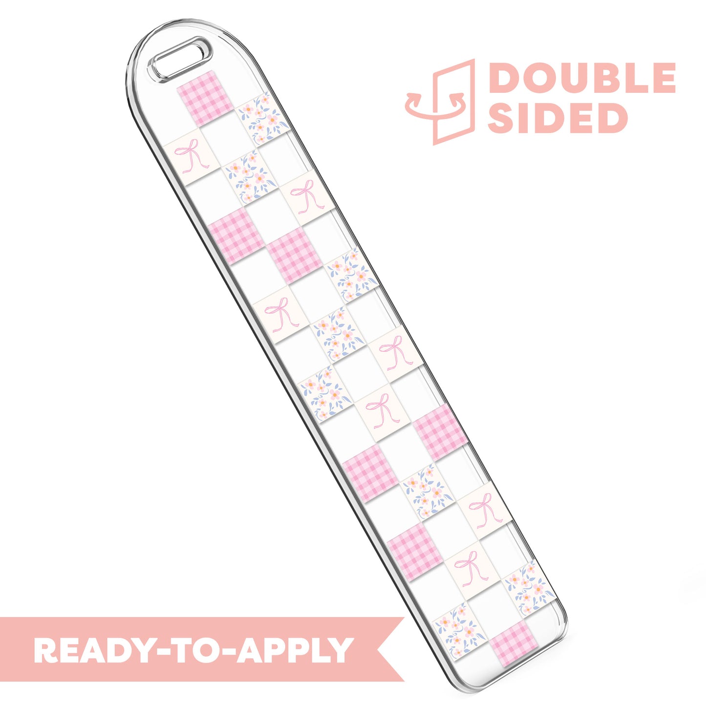[ Double Sided ] Bookmark UV DTF Decal | Everblooming Coquette Pink