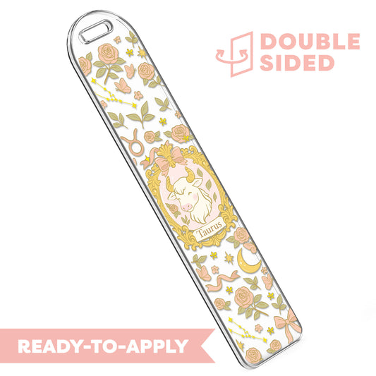 [ Double Sided ] Bookmark UV DTF Decal | Coquette Taurus
