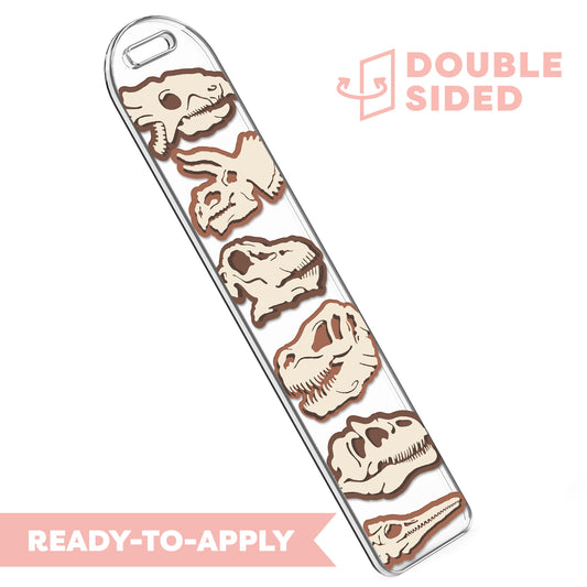 [ Double Sided ] Bookmark UV DTF Decal | Fossil Dino