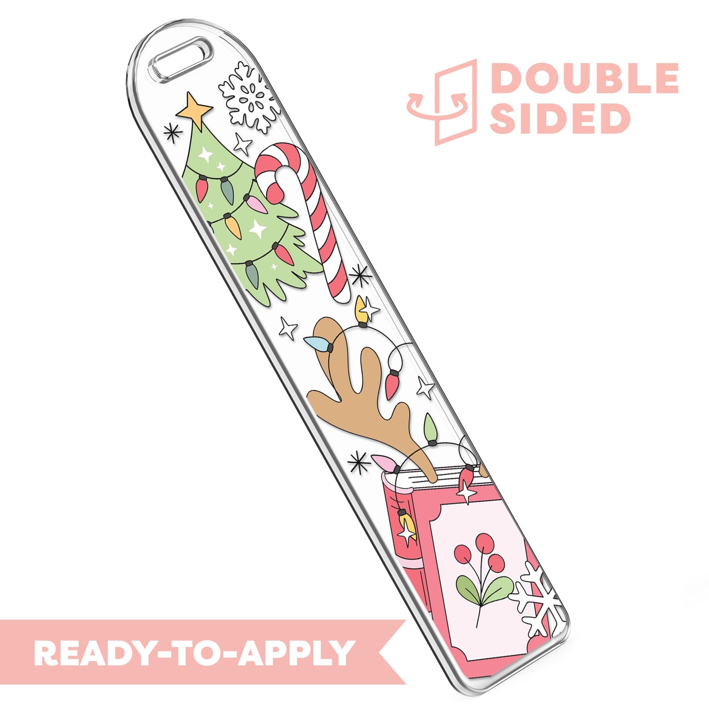 [ Double Sided ] Bookmark UV DTF Decal | My Christmas Is All Booked