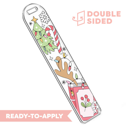 [ Double Sided ] Bookmark UV DTF Decal | My Christmas Is All Booked