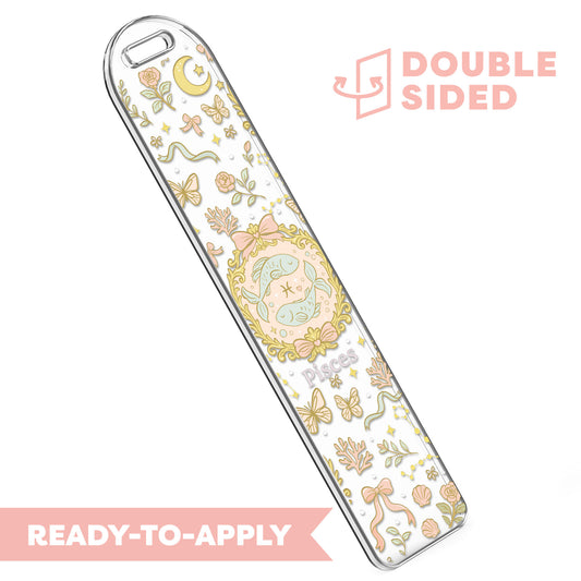 [ Double Sided ] Bookmark UV DTF Decal | Coquette Pisces