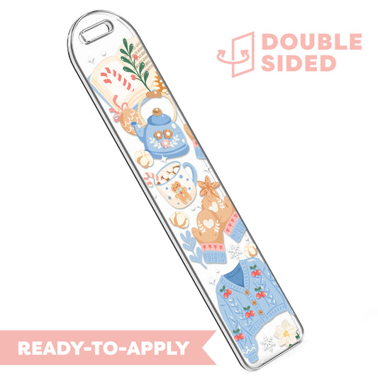 [ Double Sided ] Bookmark UV DTF Decal | Hot Chocolate Weather