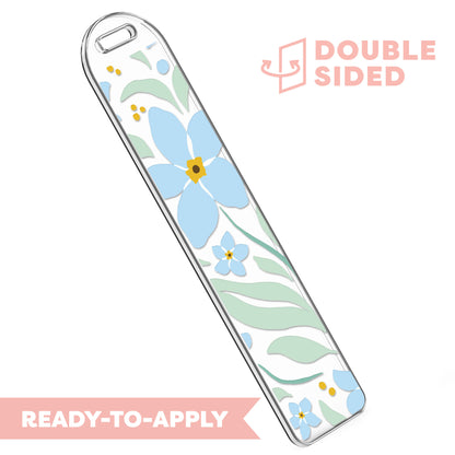 [ Double Sided ] Bookmark UV DTF Decal | Blue Petal Party