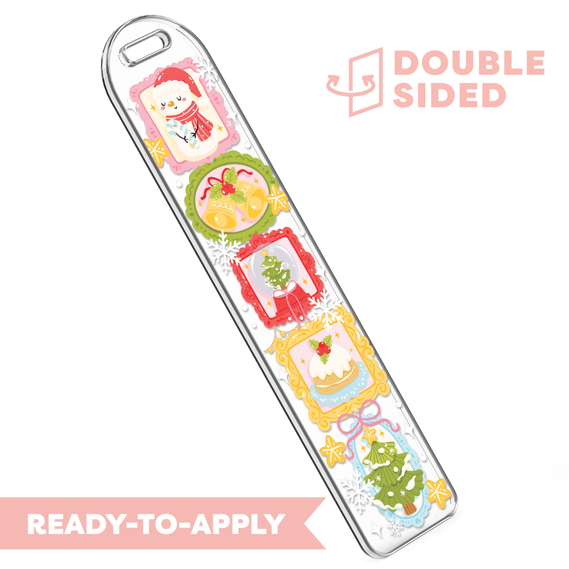 [ Double Sided ] Bookmark UV DTF Decal | Happy Holiday Gallery