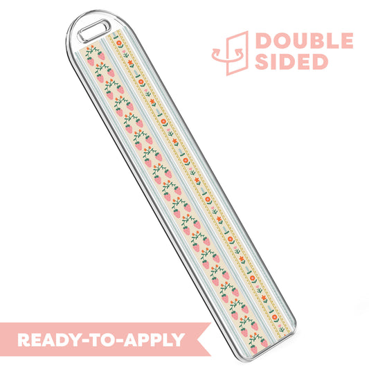 [ Double Sided ] Bookmark UV DTF Decal | Strawberry Washi Tape