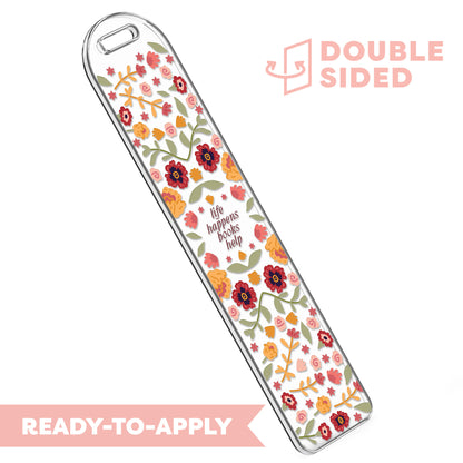 [ Double Sided ] Bookmark UV DTF Decal | Life Happens Coffee Helps