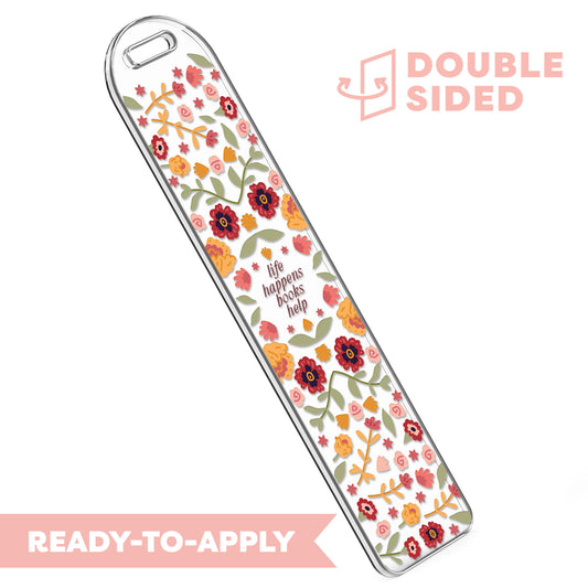 [ Double Sided ] Bookmark UV DTF Decal | Life Happens Coffee Helps