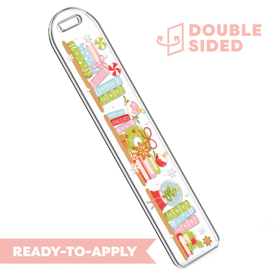 [ Double Sided ] Bookmark UV DTF Decal | Merry Bookmas