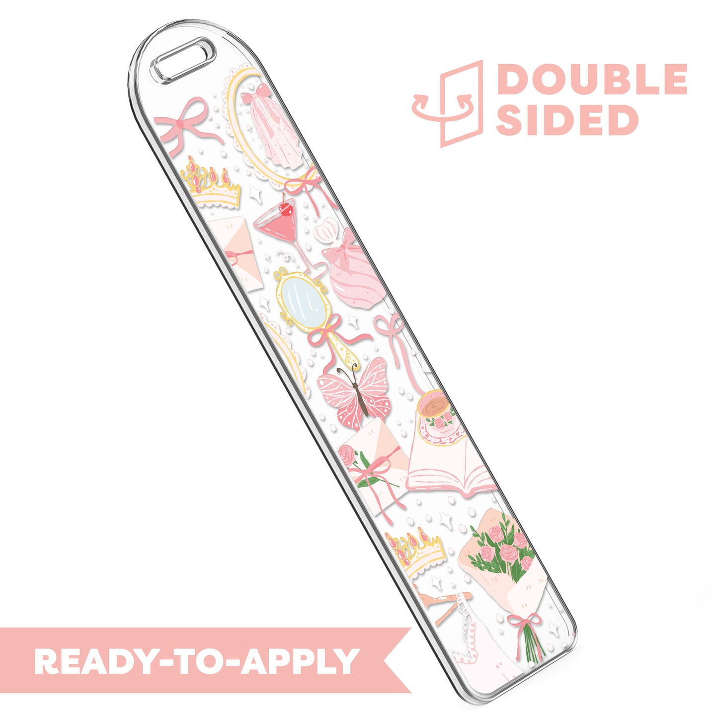 [ Double Sided ] Bookmark UV DTF Decal | Pink Bachelorette 
