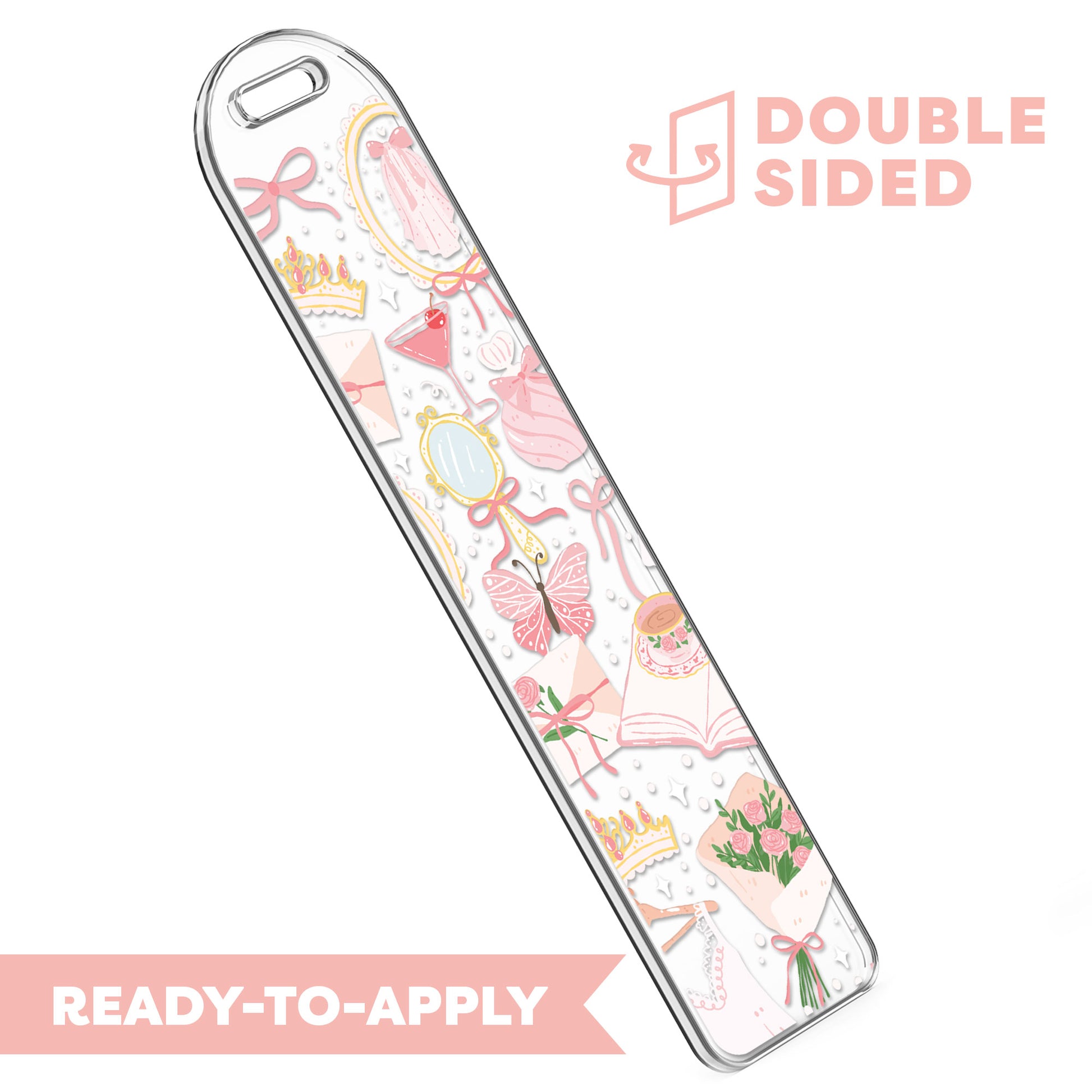 [ Double Sided ] Bookmark UV DTF Decal | Pink Bachelorette 