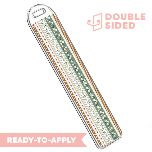 [ Double Sided ] Bookmark UV DTF Decal | Floral Washi Tape