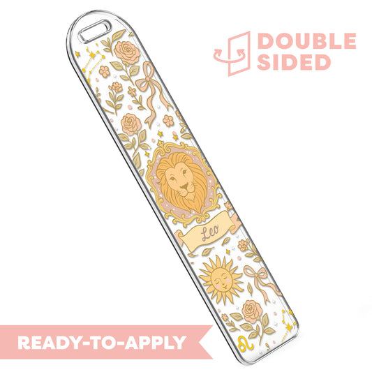 [ Double Sided ] Bookmark UV DTF Decal | Coquette Leo