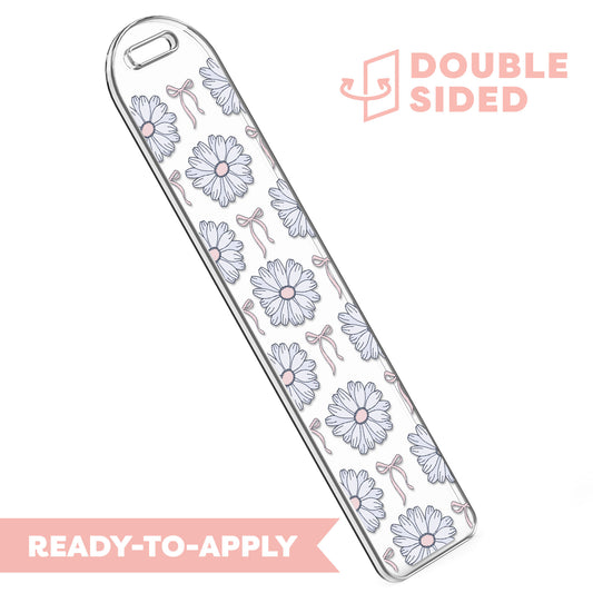 [ Double Sided ] Bookmark UV DTF Decal | Blue Daisy