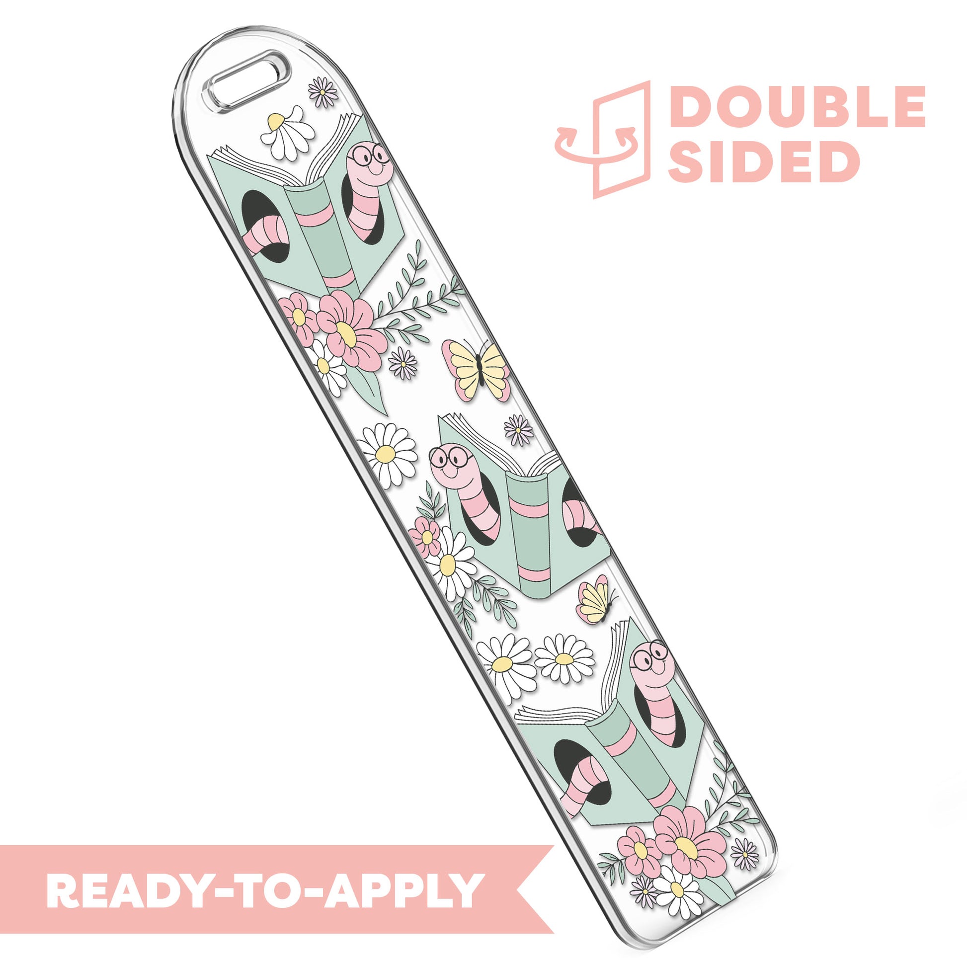 [ Double Sided ] Bookmark UV DTF Decal | Bookworm 📖
