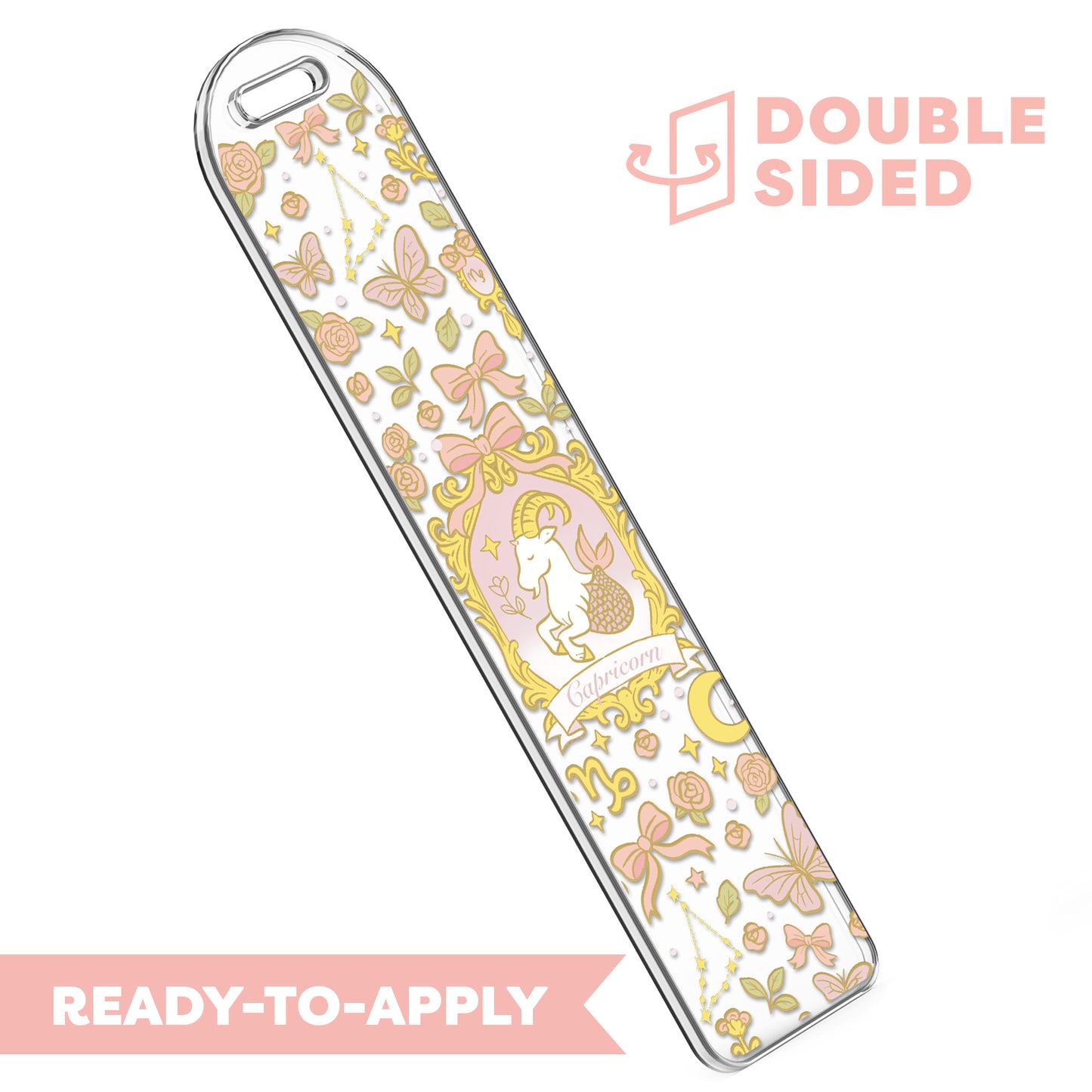 [ Double Sided ] Bookmark UV DTF Decal | Coquette Capricorn