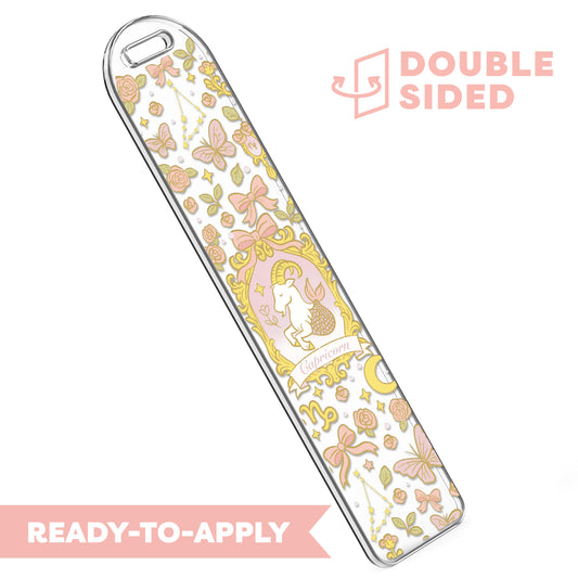 [ Double Sided ] Bookmark UV DTF Decal | Coquette Capricorn