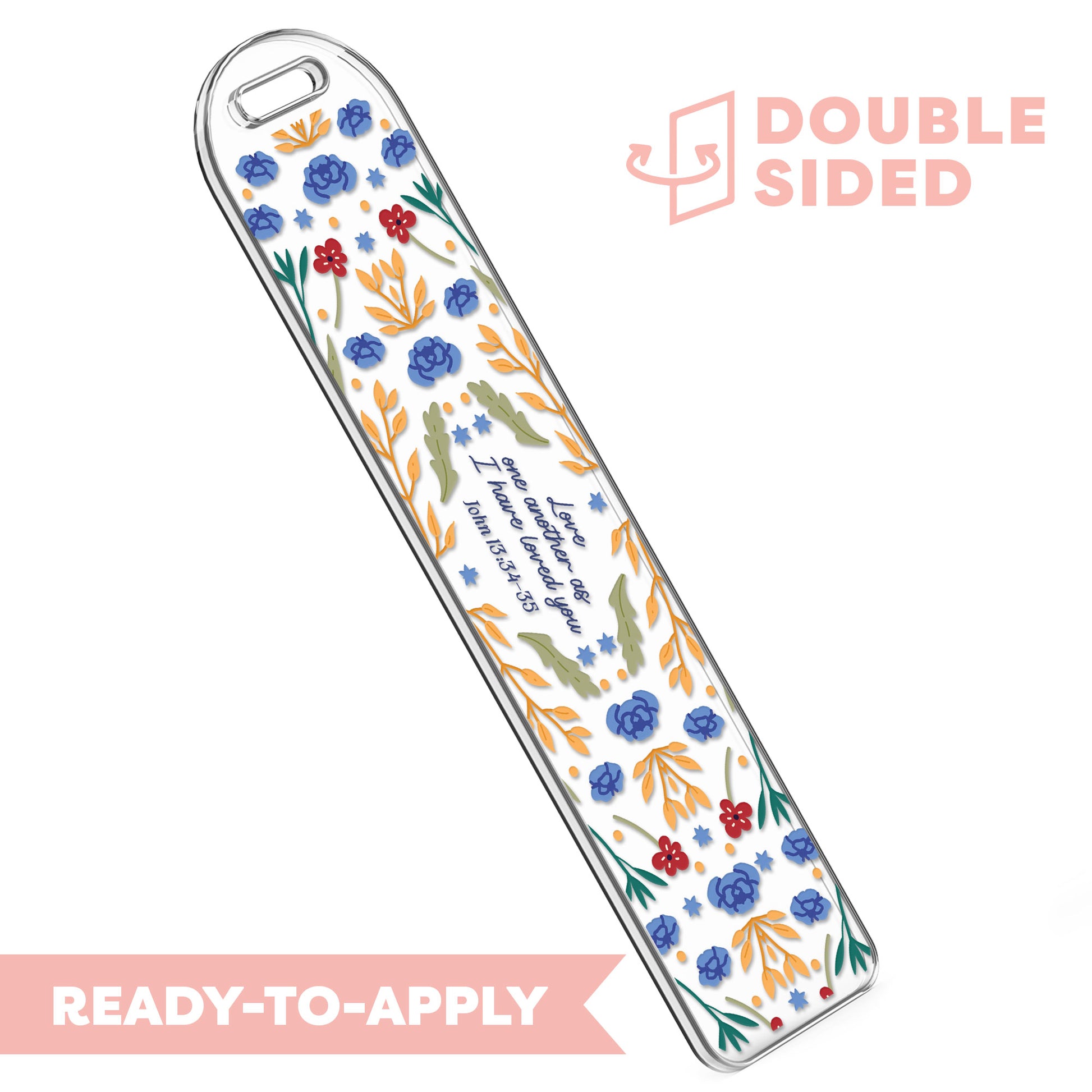 [ Double Sided ] Bookmark UV DTF Decal | Love One Another John 13:34-35