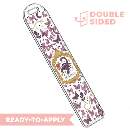 [ Double Sided ] Bookmark UV DTF Decal | Coquette Scorpio