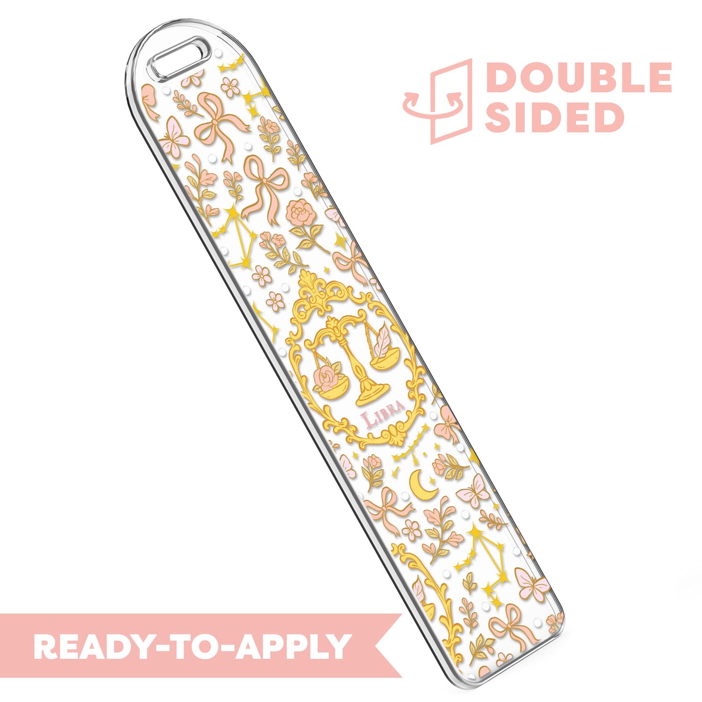 [ Double Sided ] Bookmark UV DTF Decal | Coquette Libra