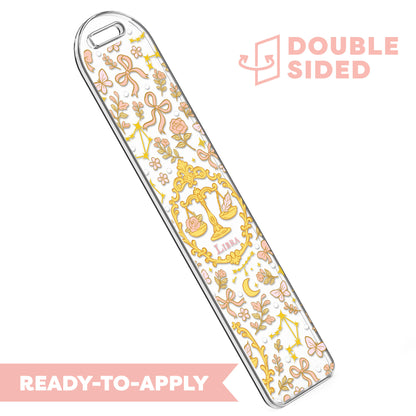 [ Double Sided ] Bookmark UV DTF Decal | Coquette Libra