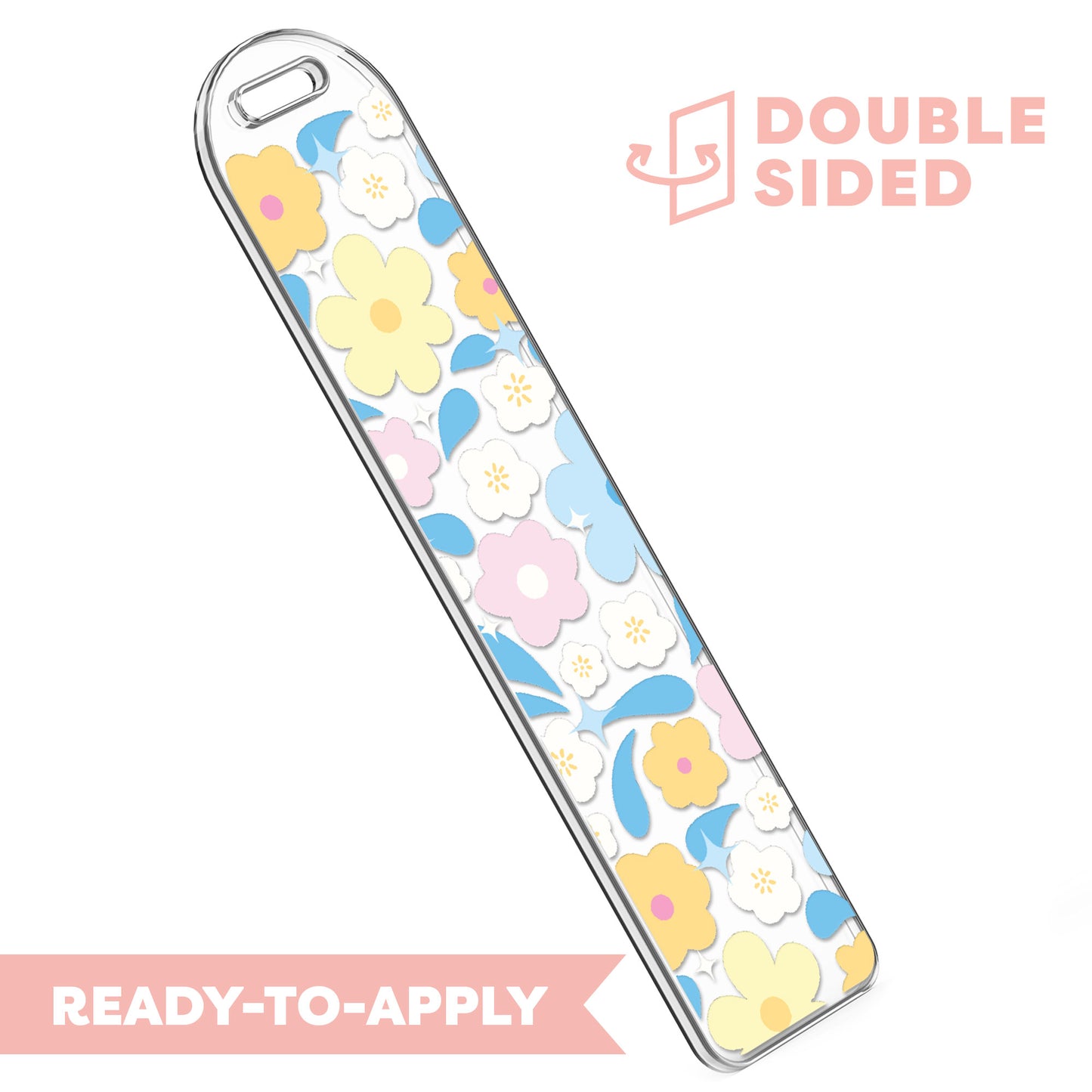 [ Double Sided ] Bookmark UV DTF Decal | Pastel Floral Field