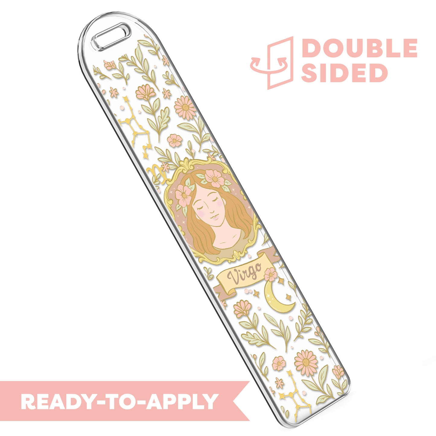 [ Double Sided ] Bookmark UV DTF Decal | Coquette Virgo