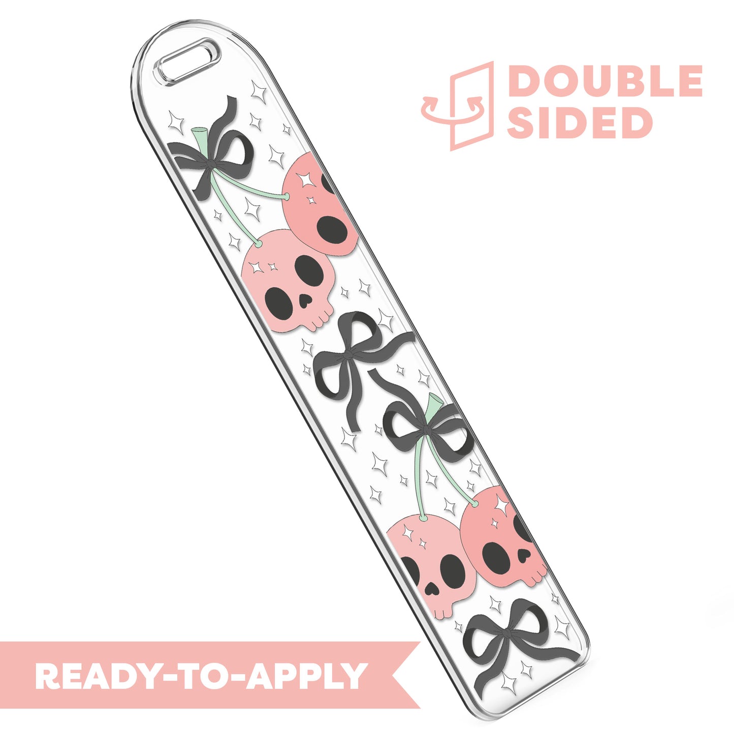 [ Double Sided ] Bookmark UV DTF Decal | Halloween Cherry